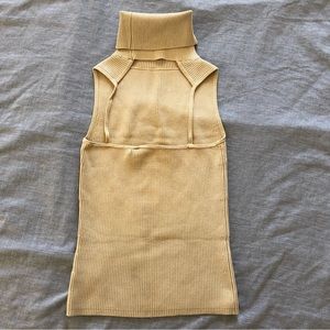 Vintage silk knit open back top